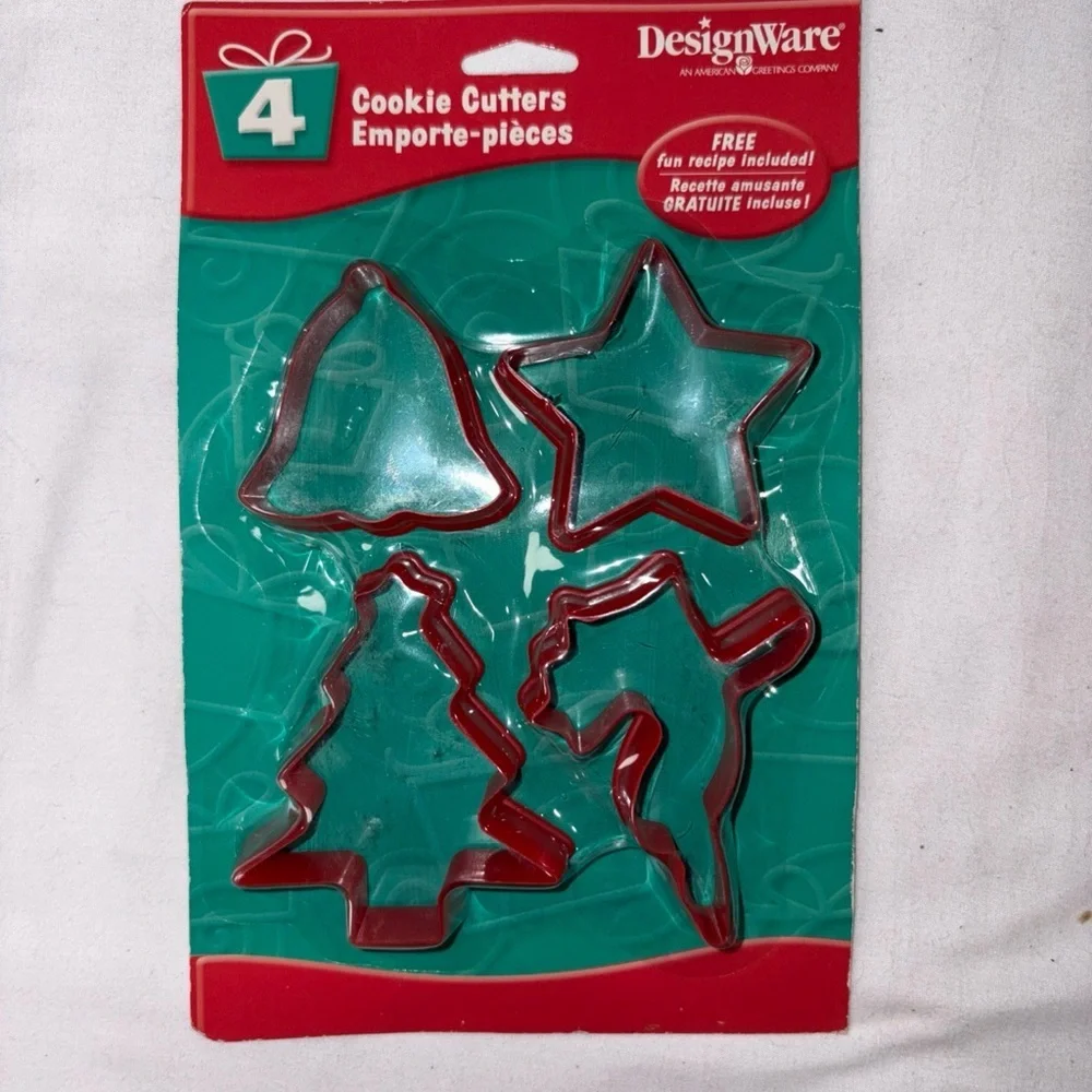 Vintage Easter Cookie Cutters Set Of Four + Recipes Aluminum Made In USA